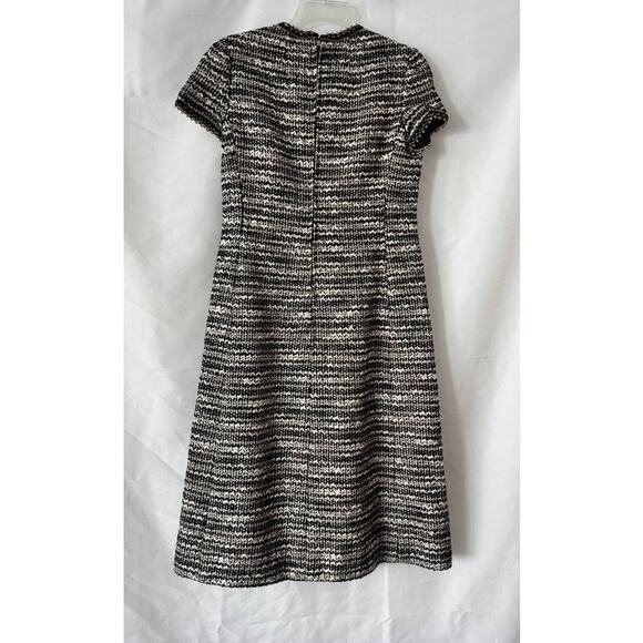 Vintage Mollie Parnis x Saks Fifth Avenue Tweed Dress Black White Gold A-Line - Picture 7 of 16